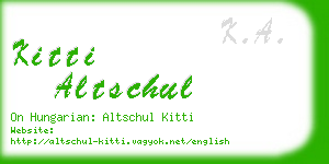 kitti altschul business card
